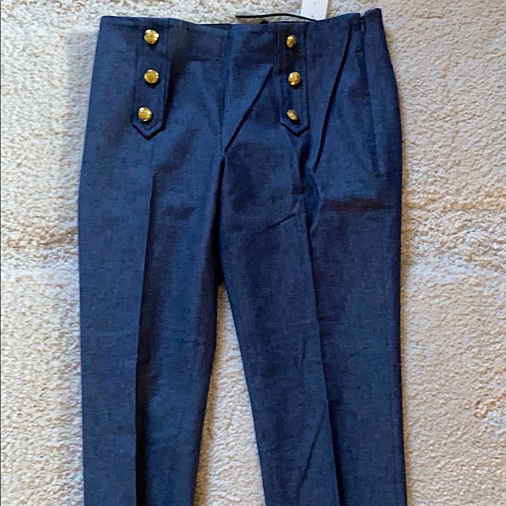 NWT BANANA REPUBLIC SLOAN Sailor Pant Brass Button